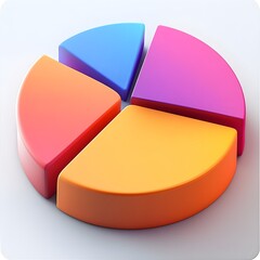Obraz premium 3D Pie Chart Business Data Presentation