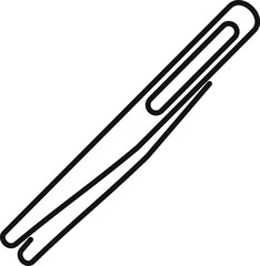 Tweezers icon in outline style isolated on white background representing holding or pulling small objects