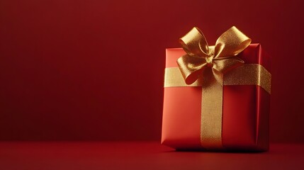 Obraz premium Gold Christmas gift boxes collection, on a red background, banner for website.