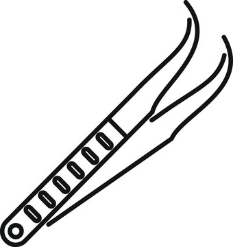 recommend clip art: Surgical tweezers are holding a medical instrument in this outline icon