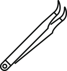 This simple tweezers icon is perfect for representing beauty tools and eyelash extensions