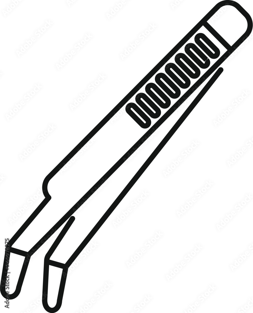 Aufkleber metal tweezers with a ridged handle for gripping small objects during precision work