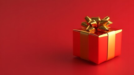 Gold Christmas gift boxes collection, on a red background, banner for website.
