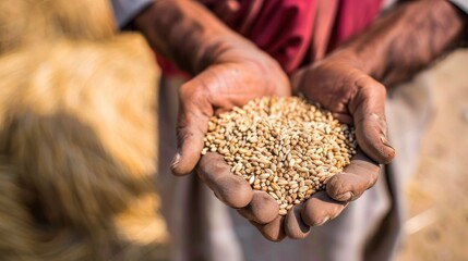 Hands Full of Wheat