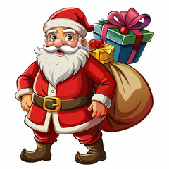 Santa Claus Carrying a Bag of Presents for Christmas Festival &ndash; A Joyful Celebration of the Holiday Season svg file
