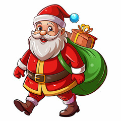 Santa Claus Carrying a Bag of Presents for Christmas Festival &ndash; A Joyful Celebration of the Holiday Season svg file