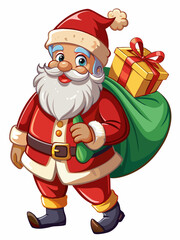 Santa Claus Carrying a Bag of Presents for Christmas Festival &ndash; A Joyful Celebration of the Holiday Season svg file