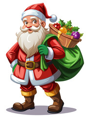 Santa Claus Carrying a Bag of Presents for Christmas Festival &ndash; A Joyful Celebration of the Holiday Season svg file