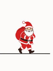 Santa Claus Carrying a Bag of Presents for Christmas Festival &ndash; A Joyful Celebration of the Holiday Season svg file