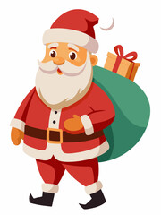 Santa Claus Carrying a Bag of Presents for Christmas Festival &ndash; A Joyful Celebration of the Holiday Season svg file