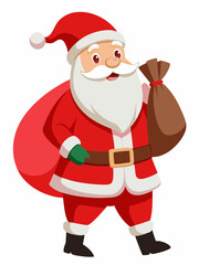 Santa Claus Carrying a Bag of Presents for Christmas Festival &ndash; A Joyful Celebration of the Holiday Season svg file