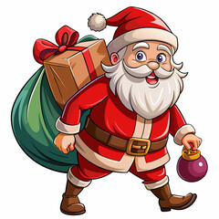 Santa Claus Carrying a Bag of Presents for Christmas Festival &ndash; A Joyful Celebration of the Holiday Season svg file