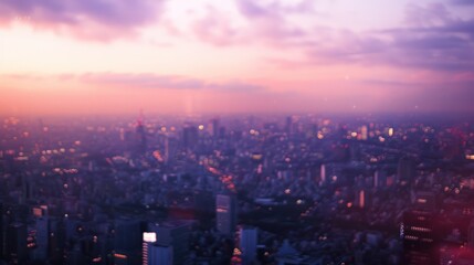 Sunset Over Urban Skyline