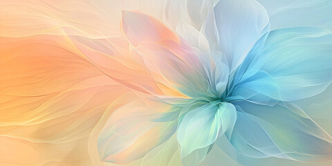 Abstract of colorful flowers with a gradient background, generative AI