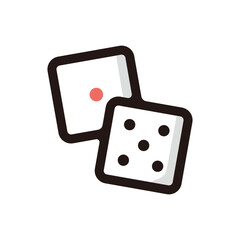 Dice outline icon for graphic design, apps and websites