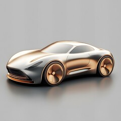 Futuristic Concept Car Design, Bronze Metallic
