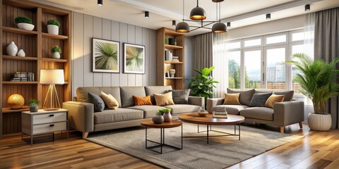 Cozy living room with modern furniture and decor, soggiorno, cozy, modern, furniture, decor, interior design, house