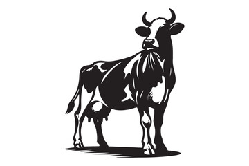Cow silhouette vector illustration