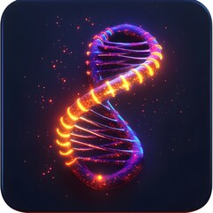 Obraz premium Glowing DNA Double Helix Science Background