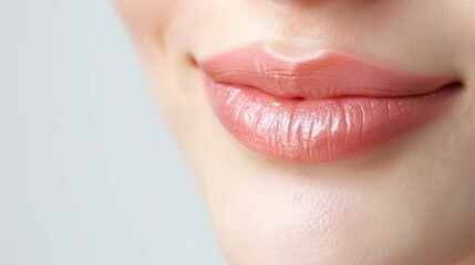 Close-up of a woman's lips with a soft smile.