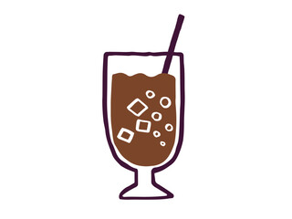 かわいいドリンクのコーラジュース／手書きイラスト素材