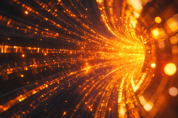 Obraz premium Abstract Golden Light Tunnel Background