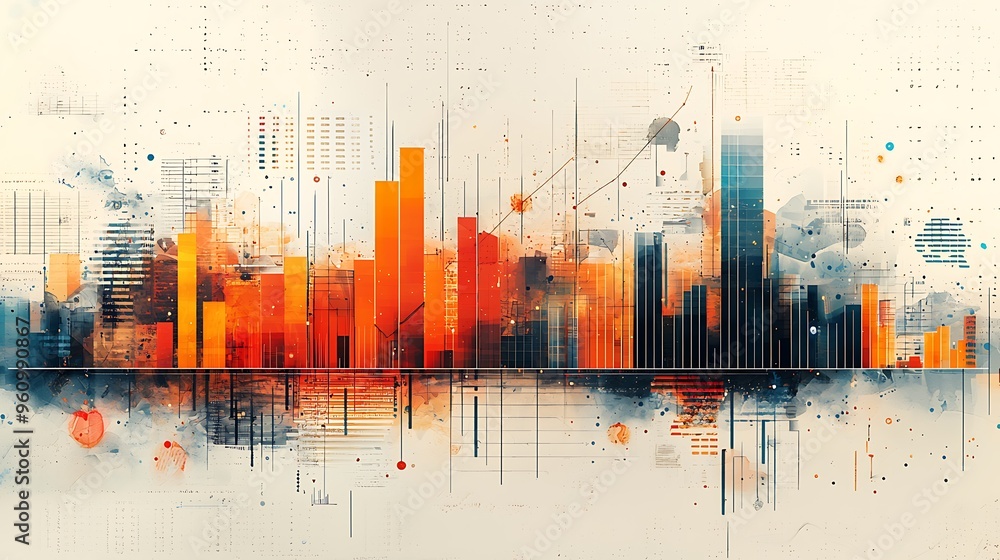 Poster an abstract cityscape blends with technological elements, hinting at a data-driven future.