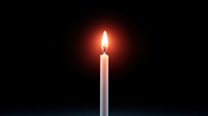 A candle is lit and the flame is very bright