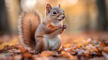 Fototapeta premium Squirrel in Autumn