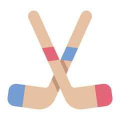 Hockey stick icon used in ice hockey games.