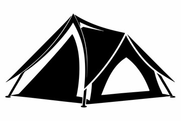 Camping Tent Svg, Camping Tent Silhouette. Vector illustration
