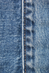 seam of blue denim texture background, jean fashion style