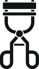 This simple icon represents an eyelash curler, a tool used to curl eyelashes