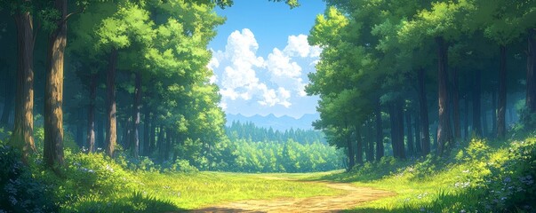 鬱蒼とした森の背景