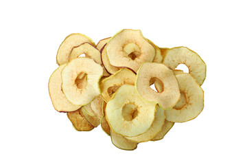 PNG, Apple dried slices, isolated on white background, top view