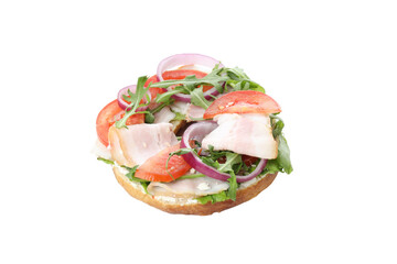 PNG, Bagel sandwich, isolated on white background