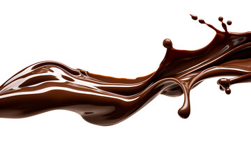 Chocolate Splash and Drizzle Against White Background