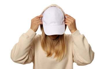 PNG, A woman in a white cap, isolated on white background