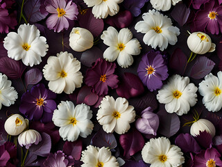 Fototapeta premium white and purple flowers,Ai generated 