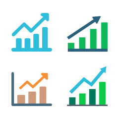 A Set of Colorful Growth Chart Icons