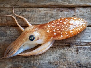 Obraz premium squid isolated on wooden background