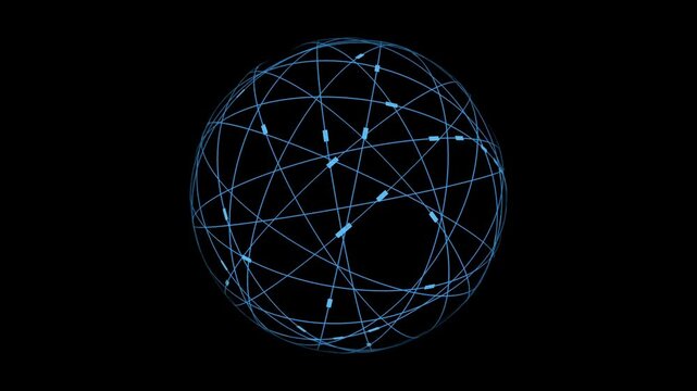 Opening abstract blue sphere with space for video film