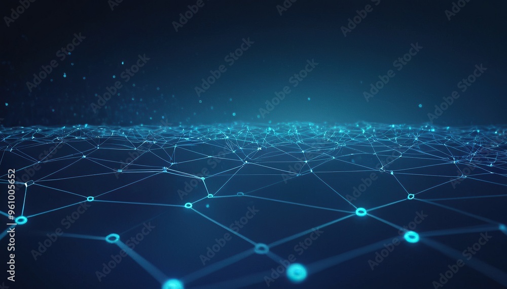 Poster geometric abstract background with connected line and dots. structure molecule and communication. ab