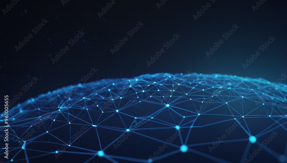 Poster geometric abstract background with connected line and dots. structure molecule and communication. ab
