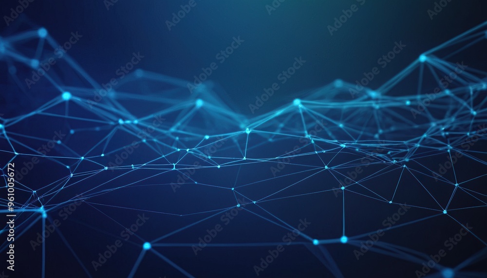 Poster abstract futuristic digital landscape with particles dots. internet connection, abstract sense of sc