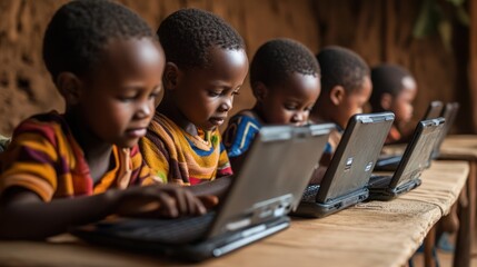 Young Students Learning Technology