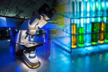 Science laboratory research and development concept.