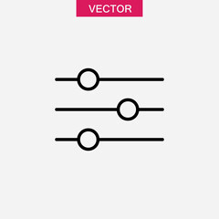 Control volume icon,  Audio adjusting sign vector flat black illustration for web and app..eps
