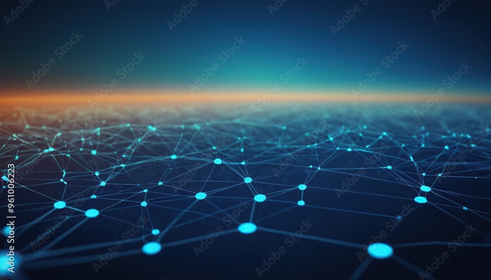 Poster abstract geometric network technology background. global network connection. abstract geometric back