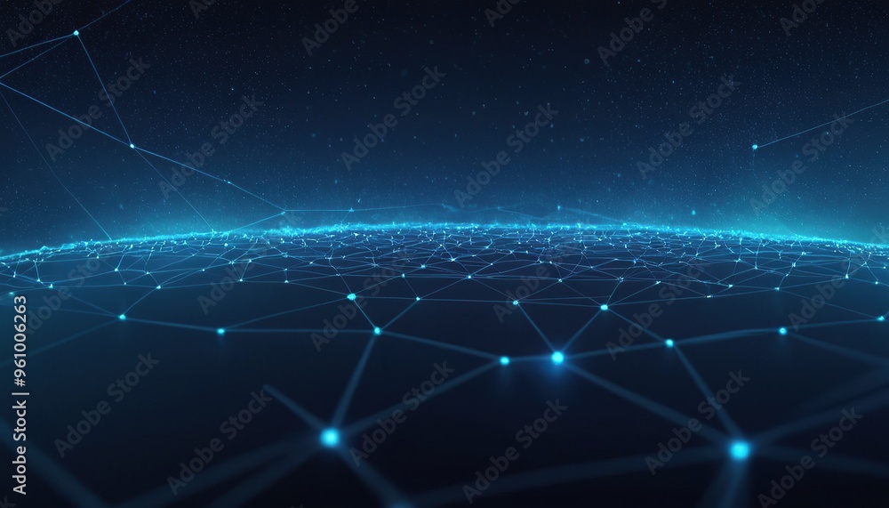 Poster abstract geometric network technology background. global network connection. abstract geometric back
